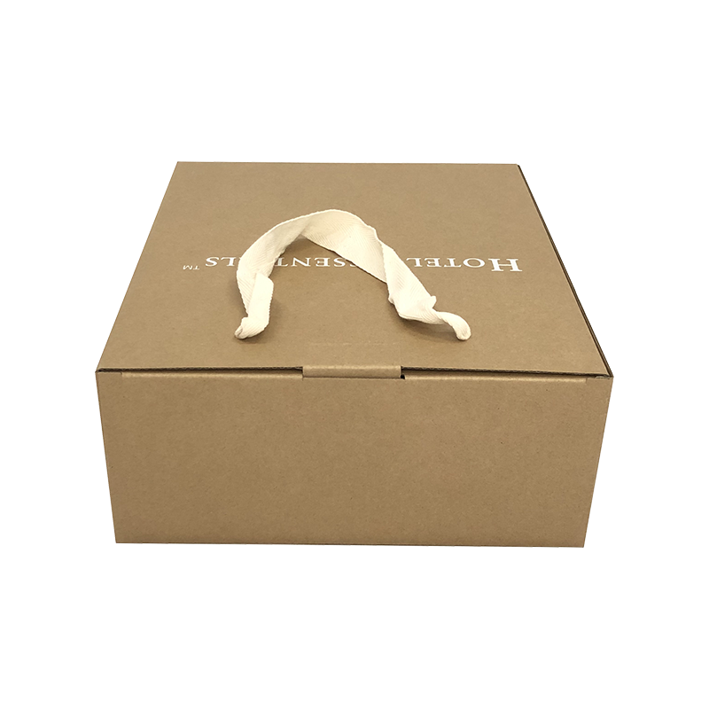 Silk ink printed kraft paper box with carrying string