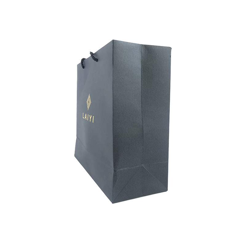 High quality black paper bag with gold foil