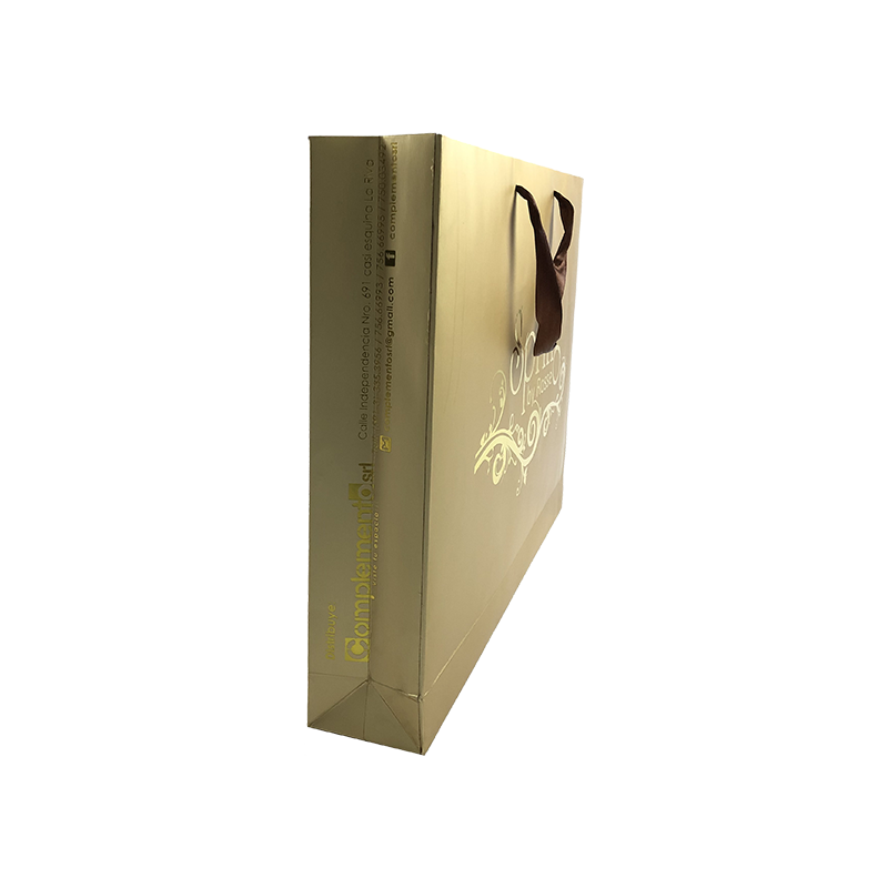 Custom high quality gold foil paper shopping bag